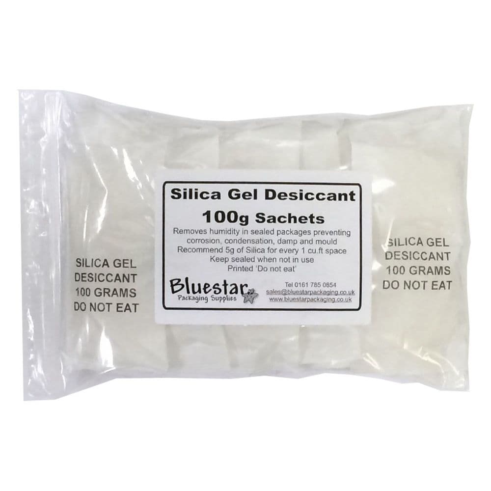 Silica Gel Desiccant - 100g Sachets - Pack of 10