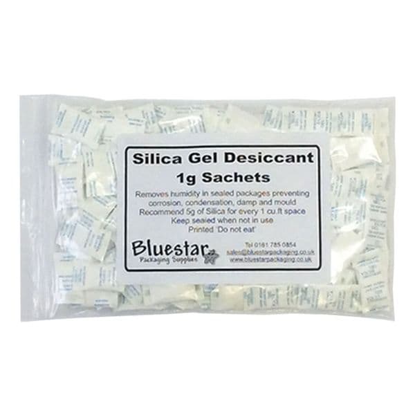 Silica Gel Desiccant - 1g Sachets - Pack of 100