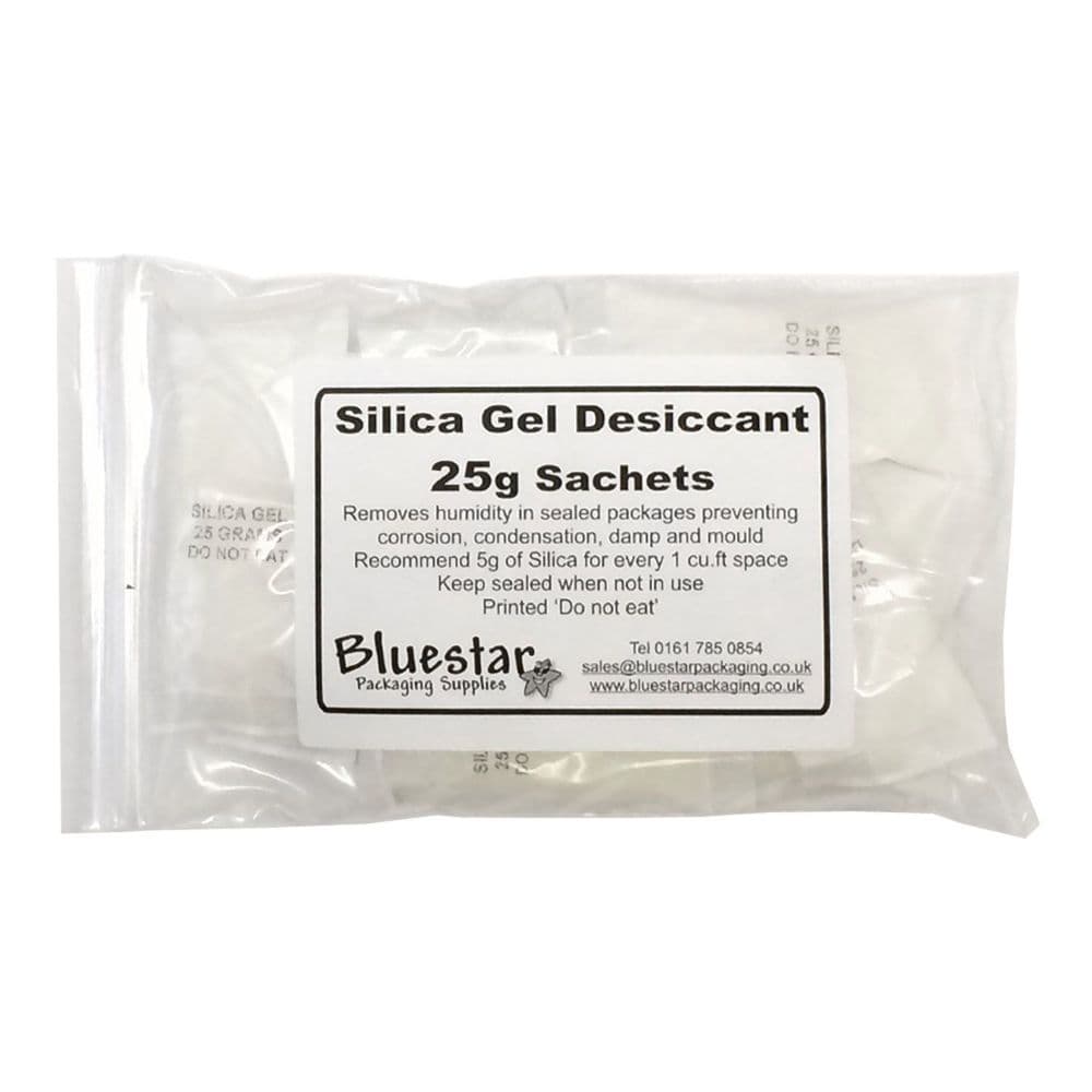 Silica Gel Desiccant - 25g Sachets - Pack of 10