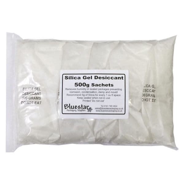 Silica Gel Desiccant - 500g Sachets - Pack of 5