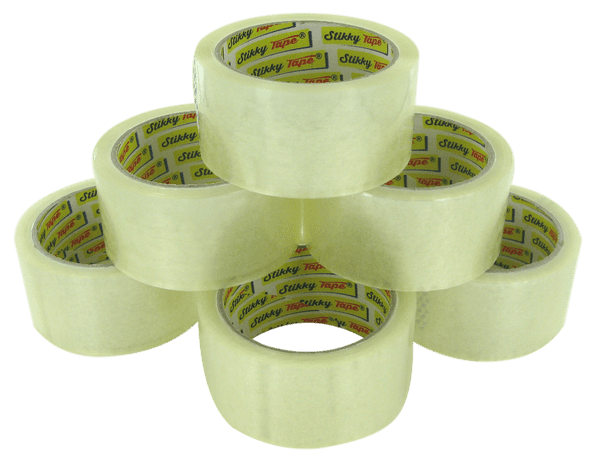 Stikky Branded Clear Packing Tape 48mm x 66m - Pack of 6