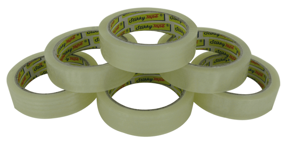 Stikky Branded Clear Tape 24mm x 66m - Pack of 6