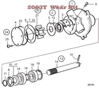 2001 2002 2003 2003T series saltwater pump wear kit Volvo Penta 21951368