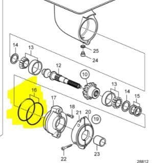 889672 Volvo Penta Saildrive lower gear housing Oring prop shaft bearing carrier
