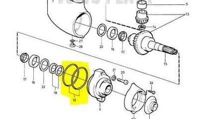 925256 O ring on 120 and MS25 Volvo Penta Saildrive Oring prop shaft bearing carrier