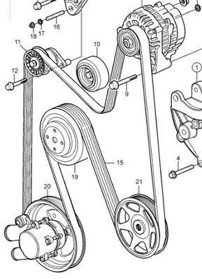 Multi V Belt 3889126 replaced by 21132390