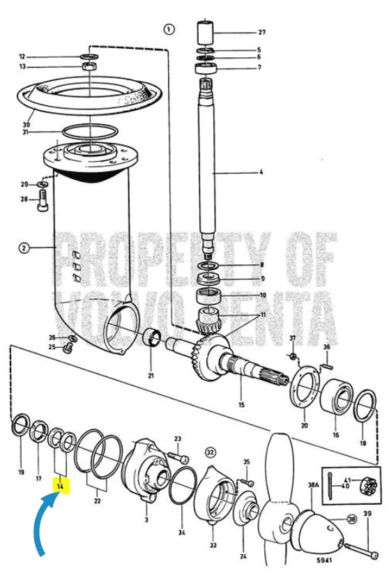 Saildrive prop shaft seals 897426 suits Volvo Saildrives S 110