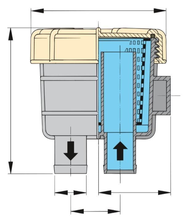 VETUS Strainer / sea water filter FTR 140 13mm -19mm