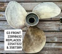 Volvo Penta G3 Front Propeller 22898623 replacing 22547322 and 3587389