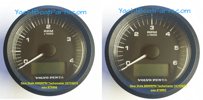 Volvo Penta Tachometer 23715875 was 873992, and 23715874 was 873998 - replaces VP873688 VP873660