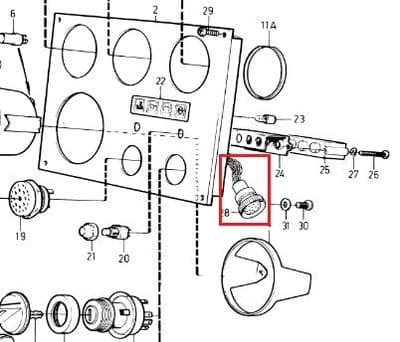 Wiring Loom Volvo Penta 828646 deluxe panel with gauges