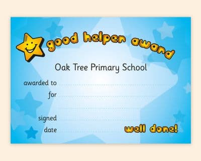 Good Helper (x 50) – Primary School Award Certificate