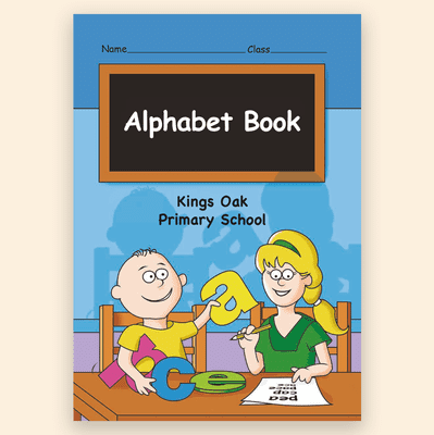 Personalised Primary School Alphabet Book – Cartoon – Packs of 100 – BAB01