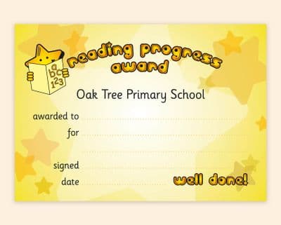 Reading Progress A (x 50) – Primary School Award Certificate