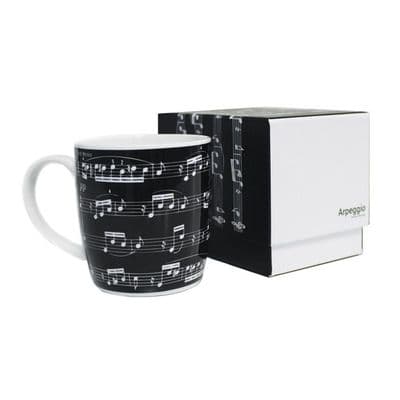 Bone China Boxed Mug Arpeggio Black