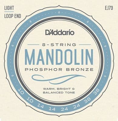 D'Addario EJ73 10-38 Mandolin Light Gauge Phosphor Bronze Strings