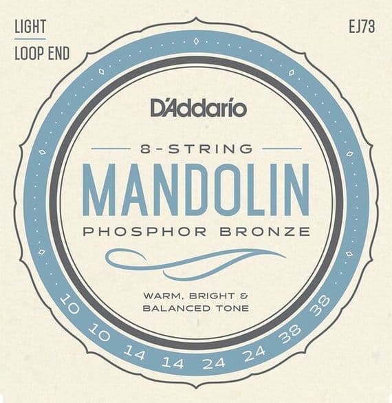 D'Addario EJ73 10-38 Mandolin Light Gauge Phosphor Bronze Strings