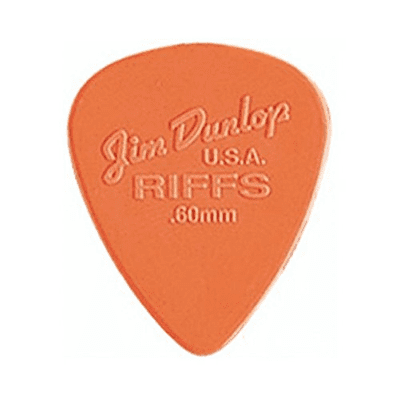 Dunlop Riffs 0.60mm Orange Nylon Guitar Picks Plectrums In Packs (Pack 12)