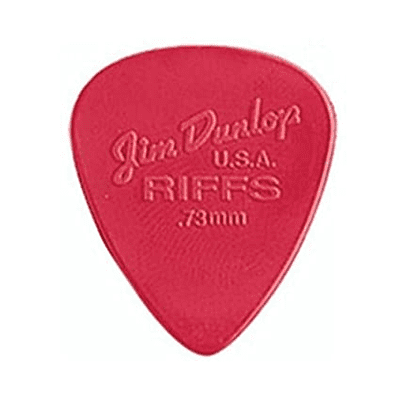 Dunlop Riffs 0.73mm Red Nylon Guitar Picks (Pack 12)