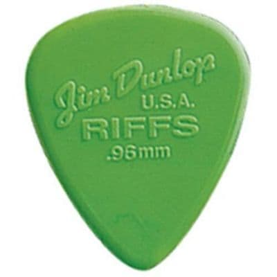 Dunlop Riffs 0.96mm Green Nylon Guitar Picks Plectrums (Pack 12)