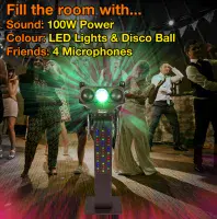 Easy Karaoke Smart Bluetooth® Karaoke System + 4 Wired Microphones  Easy Karaoke Smart Bluetooth® Ka