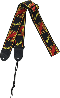 Fender Monogrammed Black/Yellow/Red Strap