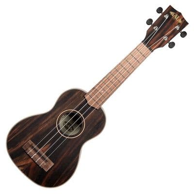Kala KA-EBY-S Soprano Ebony Striped Top Ukulele
