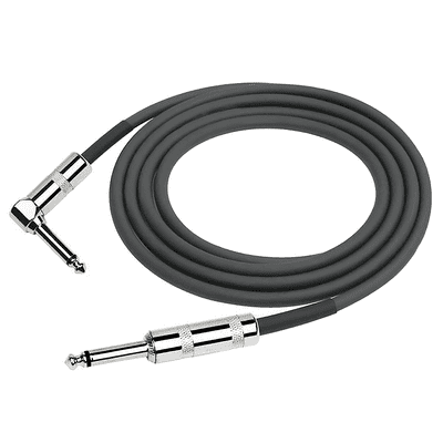 KIrlin Pro Audio Instrument Cable 10ft (3m) Black Angled to Straight
