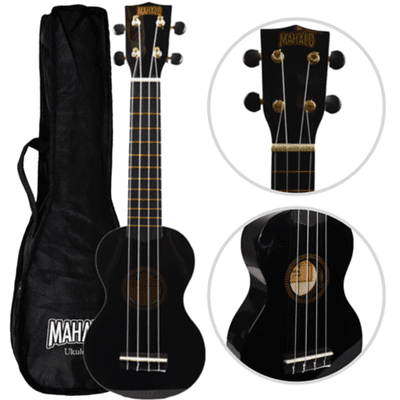 Mahalo Black Soprano Ukulele: Starter Ukulele + Uke Bag