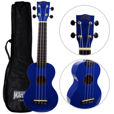 Mahalo Blue Soprano Ukulele: Starter Ukelele  & Bag