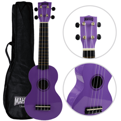 Mahalo Purple Soprano Ukulele: Starter Ukelele + Uke Bag