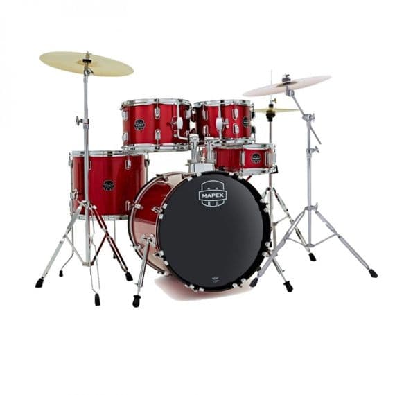 Mapex Comet Series 22'' Drum Kit, Infra Red, Hi hat & Crash Cymbal & Stool