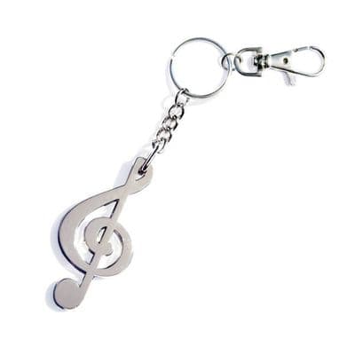 Metal treble clef key ring