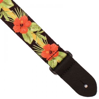 Perris Ukulele Strap ~ Orange Flower