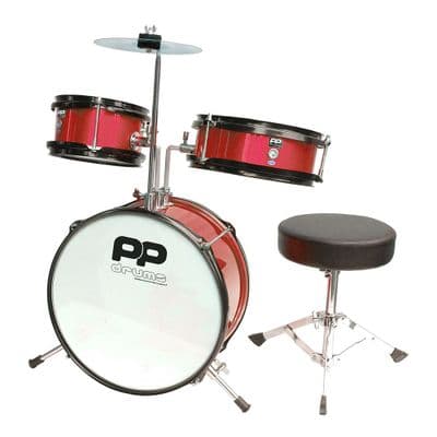 PP Drums 3 Piece Junior Kit - Metallic  Red