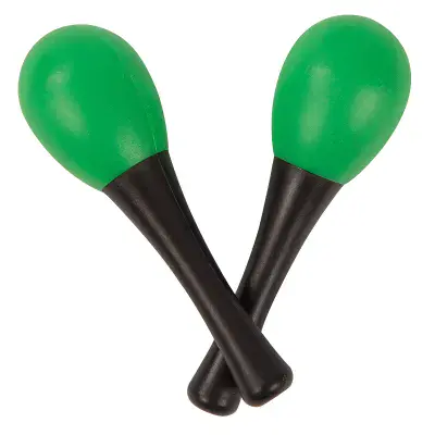 PP World Early Years Plastic Maracas, Black/Green, PP8014