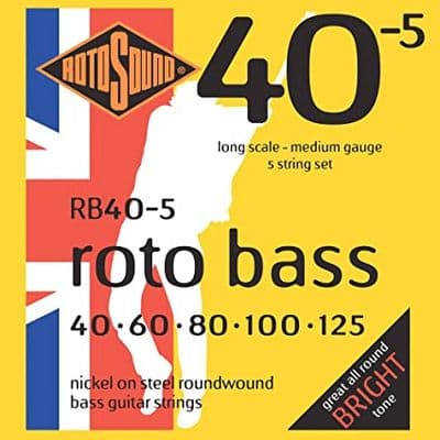 Rotosound RB40-5 Electric Bass Strings, 40-125