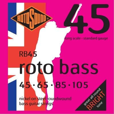 Rotosound RB45 Rotobass Nickel Roundwound Bass Strings, 45-105