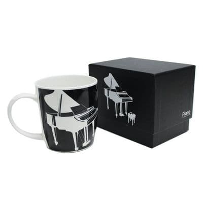 Silhouette Bone China Boxed Mug Piano Black