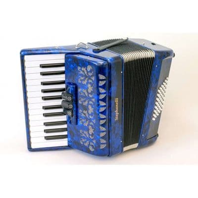 Stephanelli 48 Bass Accordion - Perloid Blue