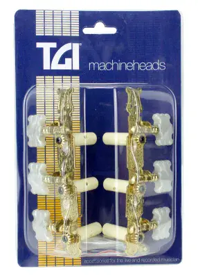 TGI Classical 3-in-a-line Lyra Style Gold Machineheads