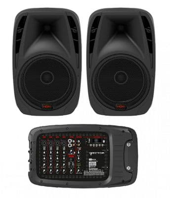 VECTOR by HH VRC-210 - Portable PA system - 2x500W - 6 channel mixer with Bluetooth and FX