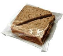 1000 Film Fronted Paper Bags Size 6 x 6" Clear Front Food Sandwich Deli