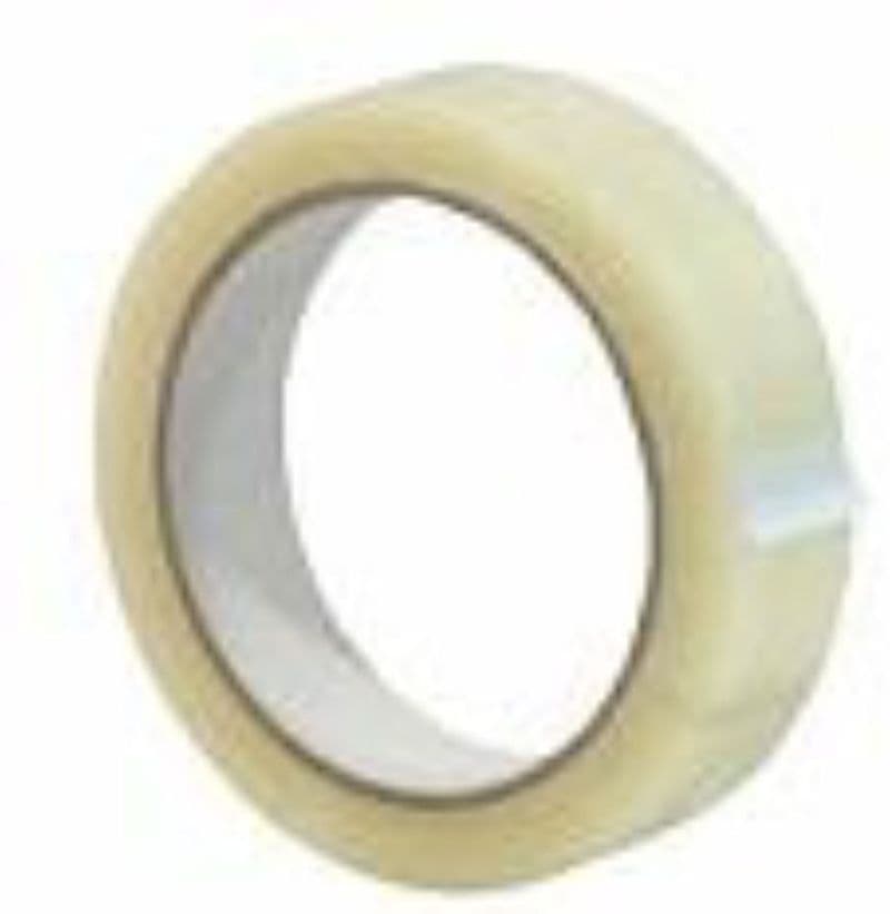 12 Rolls Of 25mm Wide Clear Transparent Cellotape Tape - 1 Inch Wide x 66 Metres