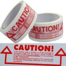 18 Printed Packaging Tape Rolls CAUTION Size 48mmx66m Parcel Packing