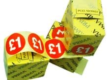 5000 x £1 Price Retail Shop Labels Stickers Red Circle Easy Peel Dispenser Box