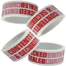 6 Printed Packaging Tape Rolls CONTENTS CHECKED Size 48mmx66m