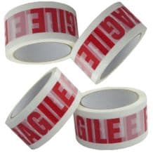 6 Printed Packaging Tape Rolls FRAGILE Size 48mmx50m Parcel Packing