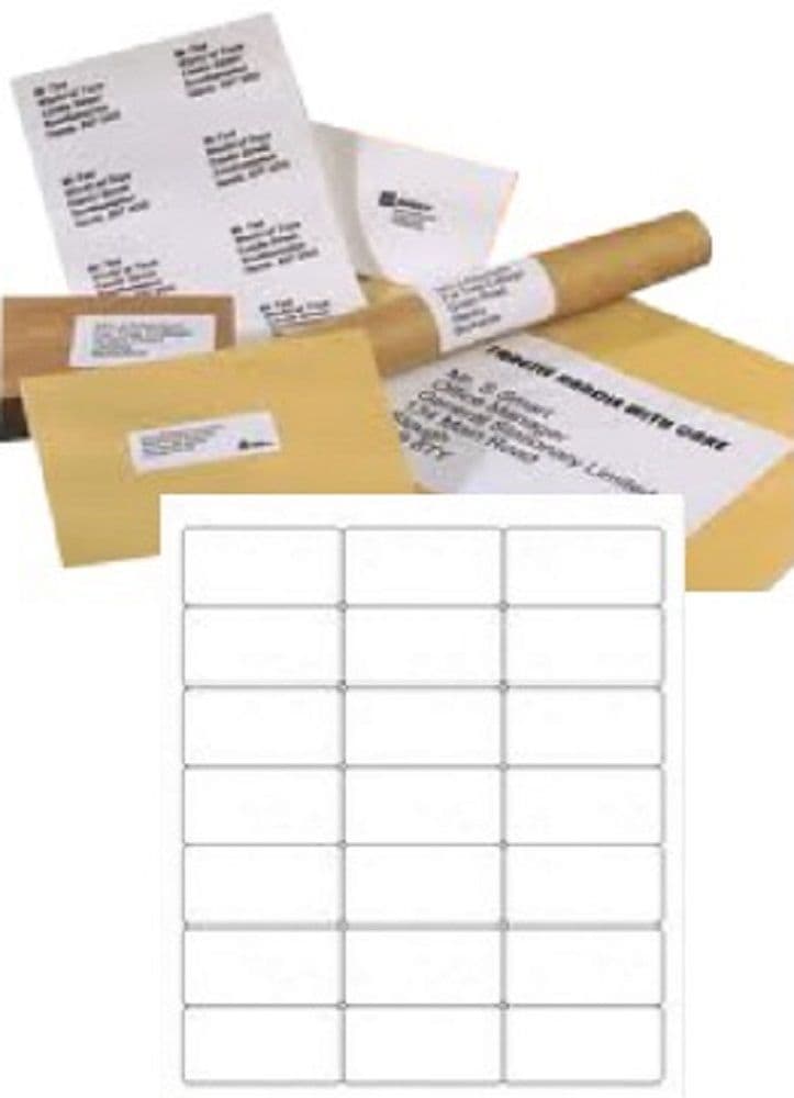 A4 Adhesive Address Printer Labels 21x Plain White Labels Per Sheet ...