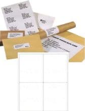 A4 Adhesive Address Printer Labels 4x Plain White Labels Per Sheet - 500 Sheets